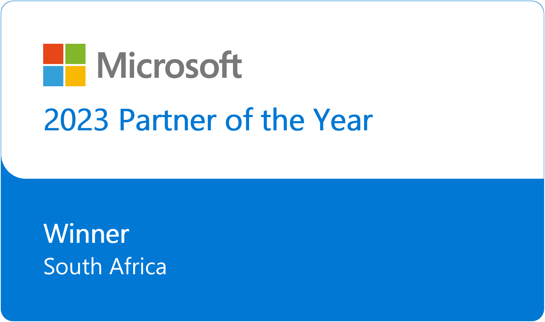 Microsoft 2023 Partner of the Year, Winner, South Africa